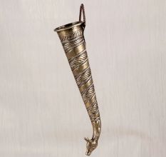 Handmade Brown Finish Brass Nandi Head Pipe for Temple