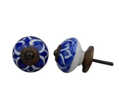 Navy Blue Flower Knob (1)