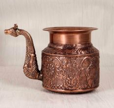Beautiful Copper Water Pot with Spout in Antique Brown Finish