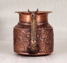 Beautiful Copper Water Pot with Spout in Antique Brown Finish