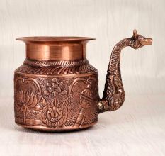 Beautiful Copper Water Pot with Spout in Antique Brown Finish