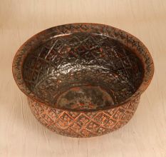 Antique Brown Finish Copper Bowl in Islamic Art for Decoration