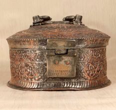 Handcrafted Traditional Copper Jewelry Box in Vintage Finish