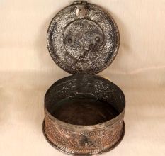 Handcrafted Traditional Copper Jewelry Box in Vintage Finish