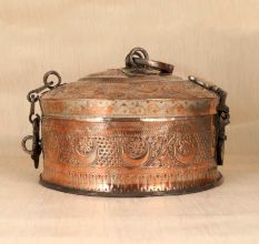 Islamic Art Premium Copper Jewelry Box from Hyderabad for Decor