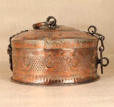 Islamic Art Premium Copper Jewelry Box from Hyderabad for Decor