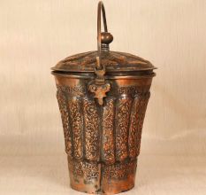 Vintage Premium Copper Bucket with Lid for Home Decoration