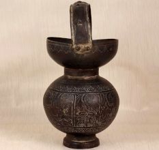 Engraved Vintage Finish Brass Kamandal for Home Decor