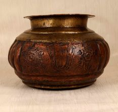 Handmade Brown Finish Brass Copper Pot for Flower Decoration