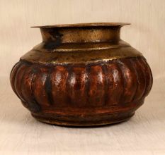 Handmade Brown Finish Brass Copper Pot for Flower Decoration
