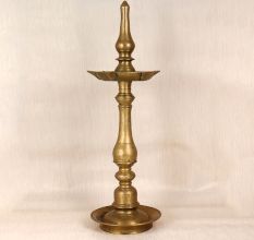 5 Jyots Traditional Brass Oil Lamp in Vintage Finish for Prayer Room