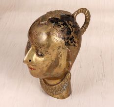 Traditional Brown Brass Gauri Head Statue for Temple