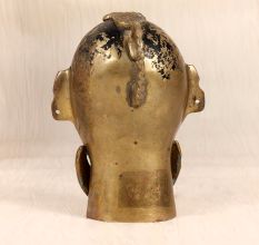 Traditional Brown Brass Gauri Head Statue for Temple