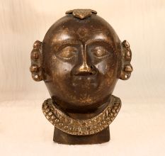 Finest Handmade Gauri Head Statue Made of Brass for Decor