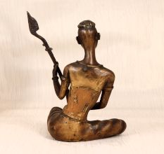Handmade Finest Brass Lady Musician Statue for Collection
