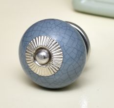 Grey Crackle Ceramic Drawer Knob