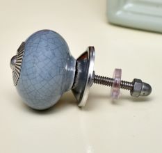 Grey Crackle Ceramic Drawer Knob