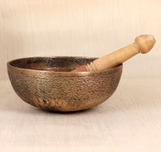 Vintage Brown Finish Bell Metal Singing Bowl for Meditation