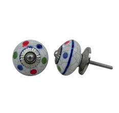 Mixed Dot Crackle Ceramic Wardrobe Knob