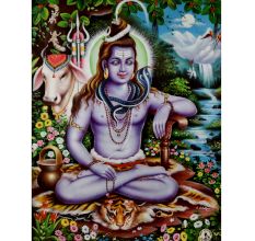 Lord Shiva Calendar Art Paper Painting for Prayer Room