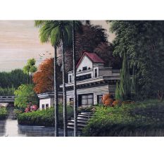 Hand-Painted Paper Painting of Scenery for Home Decoration