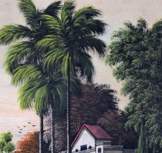 Hand-Painted Paper Painting of Scenery for Home Decoration