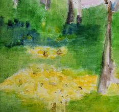 Canvas Painting of Scenery by Artist Rosemarie Gorke for Decoration