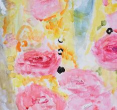 Adorable Canvas Painting of Flower Bouquet by Rosemarie Gorke