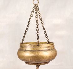 Traditional Nandi Hanging Pot Made of Brass for Temple