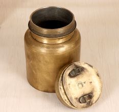Finest Brass Holy Ganga Jali Water Pot with Lid for Rituals