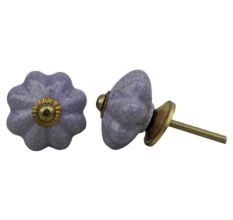 Purple Crackle Melon Ceramic Dresser Knob