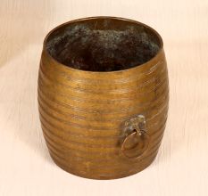 Traditional South Indian Brass Measurement Bowl in Vintage Finish