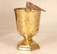English Art Vintage Brass Cup with Handle for Flower Decor