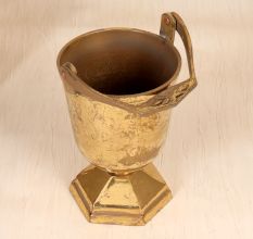 English Art Vintage Brass Cup with Handle for Flower Decor