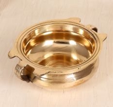 Handmade Shiny Golden Finish Brass Urli for Flower Decor