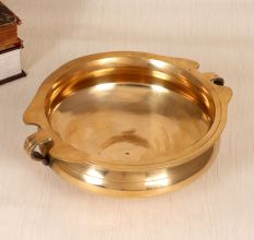 Traditional Handcrafted Premium Brass Urli in Shiny Golden Finish