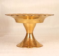 Beautiful Golden Engraved Brass Fruit Bowl for Home Decoration