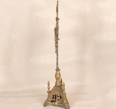 Handmade Vintage Brass Church Altar Cross with Silver Corpus