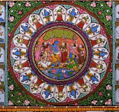 Lord Krishna's Life Pattachitra Cloth Paper Painting for Decoration