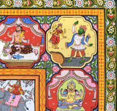 Hand-Painted Beautiful Lord Krishna's Cloth Paper Painting