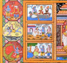 Hand-Painted Beautiful Lord Krishna's Cloth Paper Painting