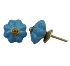 Turquoise Crackle Ceramic Cabinet Almirah Knob
