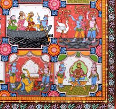 Beautiful Pattachitra Painting of Lord Krishna's Life for Decoration