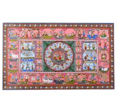 Adorable Lord Krishna's Pattachitra Painting on Cloth Paper for Decor