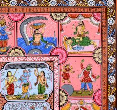 Adorable Lord Krishna's Pattachitra Painting on Cloth Paper for Decor