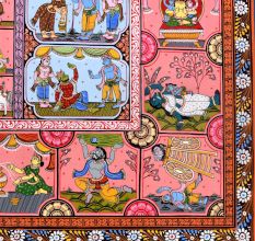 Adorable Lord Krishna's Pattachitra Painting on Cloth Paper for Decor