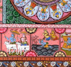 Adorable Lord Krishna's Pattachitra Painting on Cloth Paper for Decor