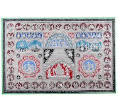 Lord Krishna's Leela Pattachitra Painting on Cloth Paper for Home Decor