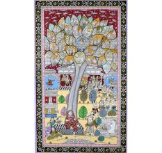 Beautiful Pattachitra Painting of Ramcharitmanas Sundar Kaand on Cloth Paper