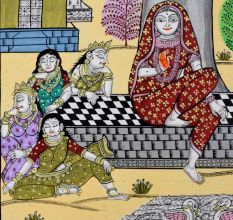 Beautiful Pattachitra Painting of Ramcharitmanas Sundar Kaand on Cloth Paper
